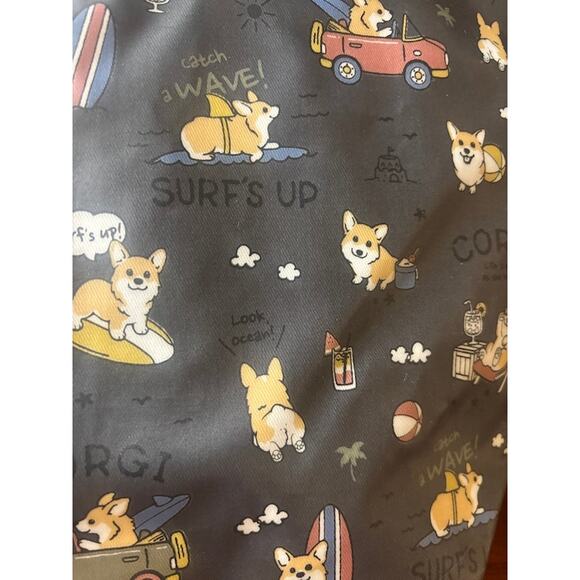 Uma Hana I Love Corgis Dog Tote Waterproof Shoulder Bag Black Brown Large NWOT - Picture 5 of 9